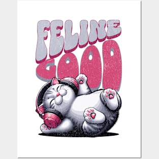 Feline Good – Purrfect Music Cat Shirt Posters and Art